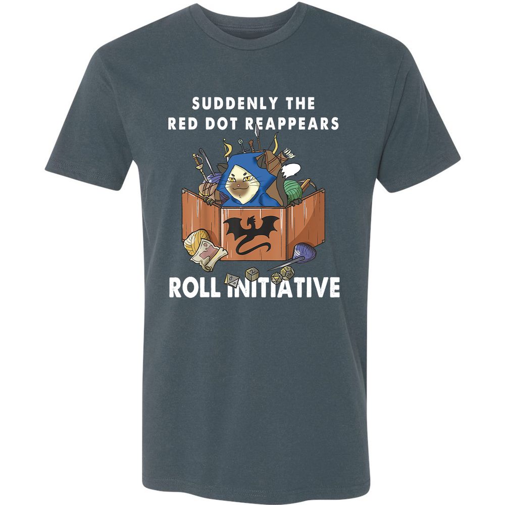 Suddenly The Red Dot Reappears Roll Initiative Premium Unisex T-Shirt - Indigo - 15