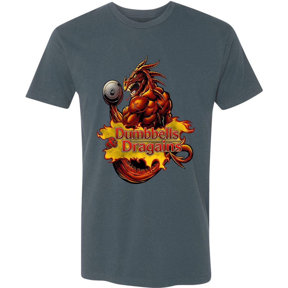 Dumbbells & Dragains Premium Unisex T-Shirt - Indigo - 15