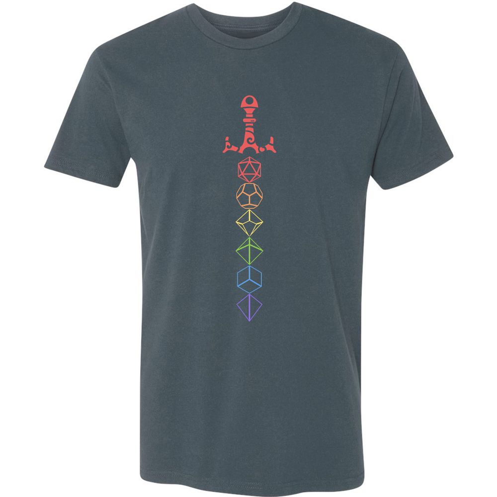 Rainbow Dice Sword LGBT Premium Unisex T-Shirt - Indigo - 15