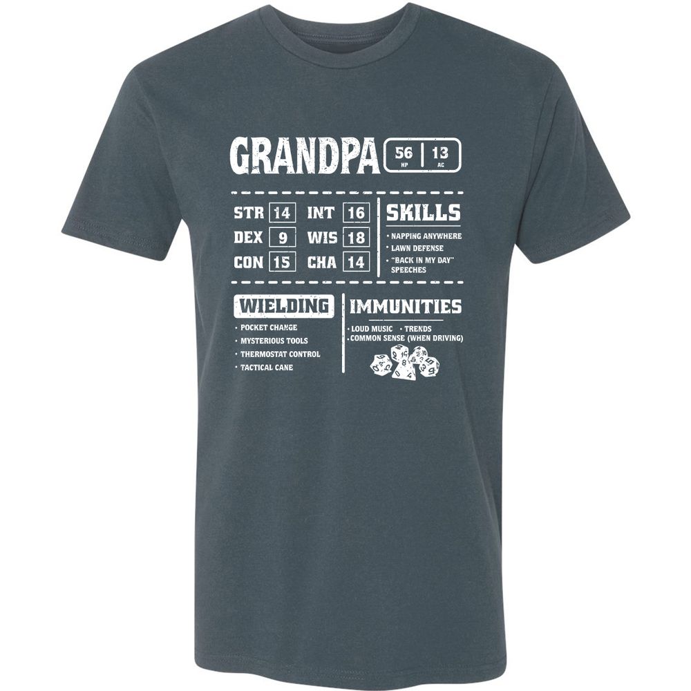 Grandpa Stats 2 Premium Unisex T-Shirt - Indigo - 15
