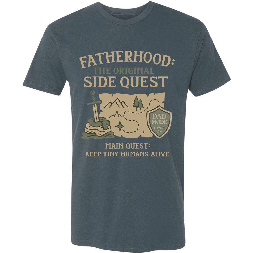 Fatherhood The Original Side Quest Premium Unisex T-Shirt - Indigo - 15