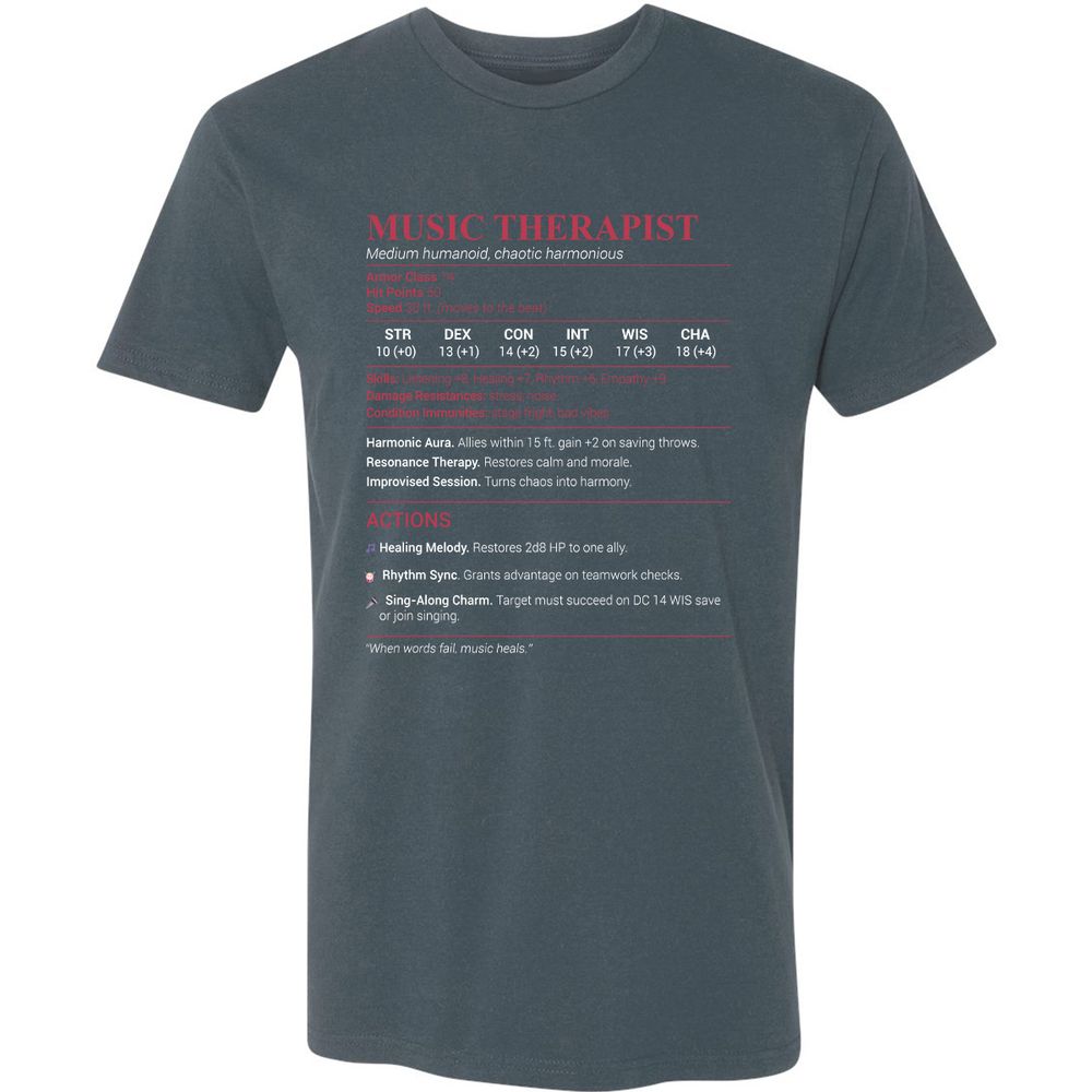 Music Therapist Premium Unisex T-Shirt - Indigo - 15