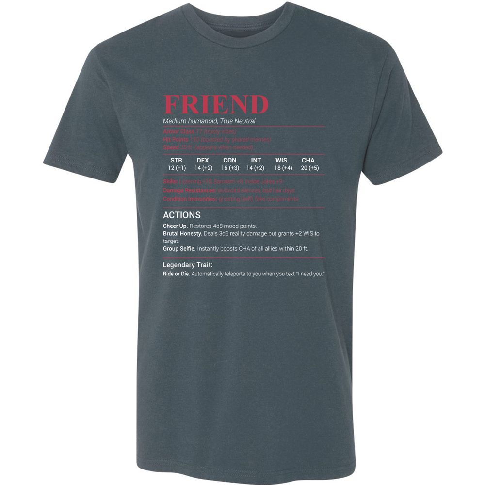 Friend Stats Premium Unisex T-Shirt - Indigo - 15