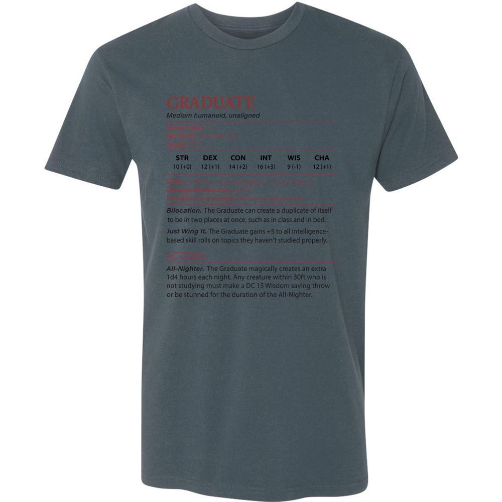 Graduate Stats Premium Unisex T-Shirt - Indigo - 15