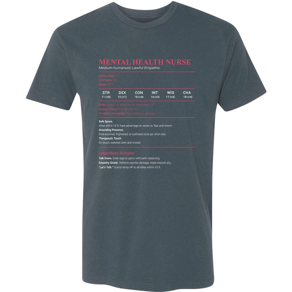 Mental Health Nurse Stats Premium Unisex T-Shirt - Indigo - 15