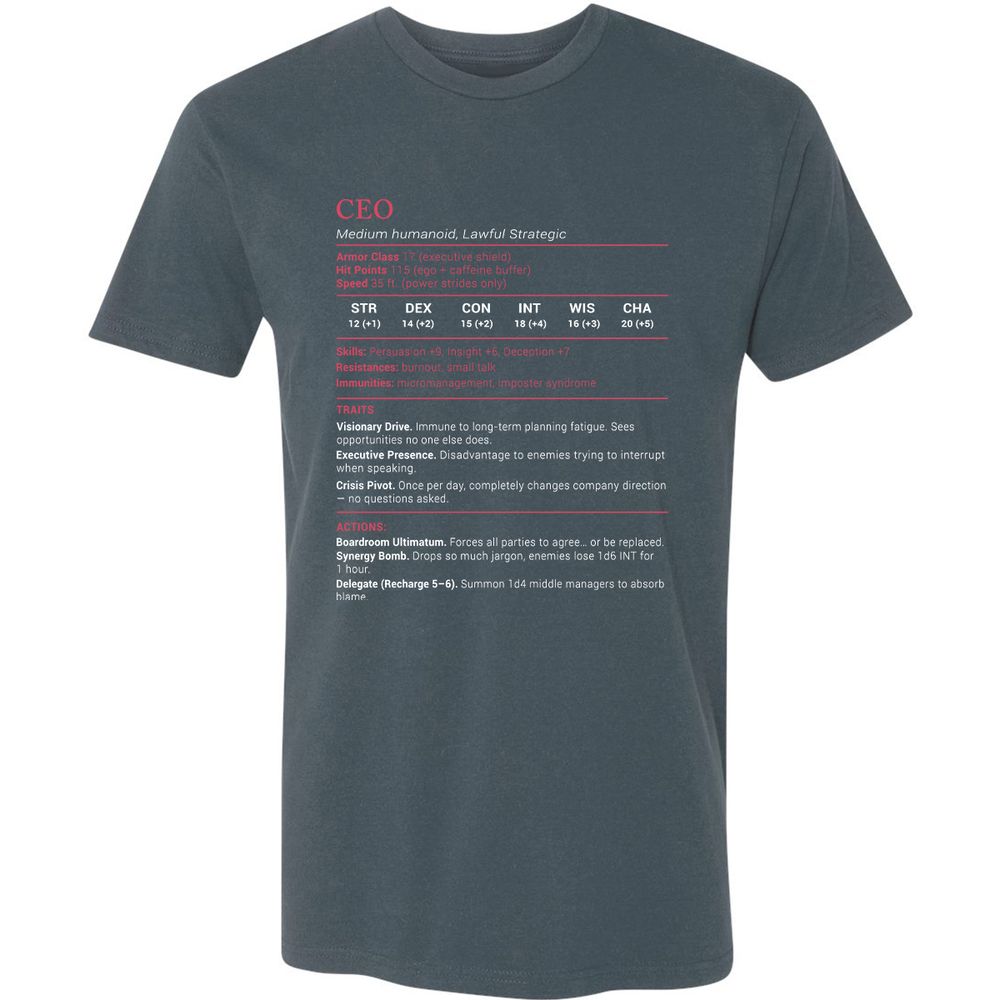 CEO Stats Premium Unisex T-Shirt - Indigo - 15
