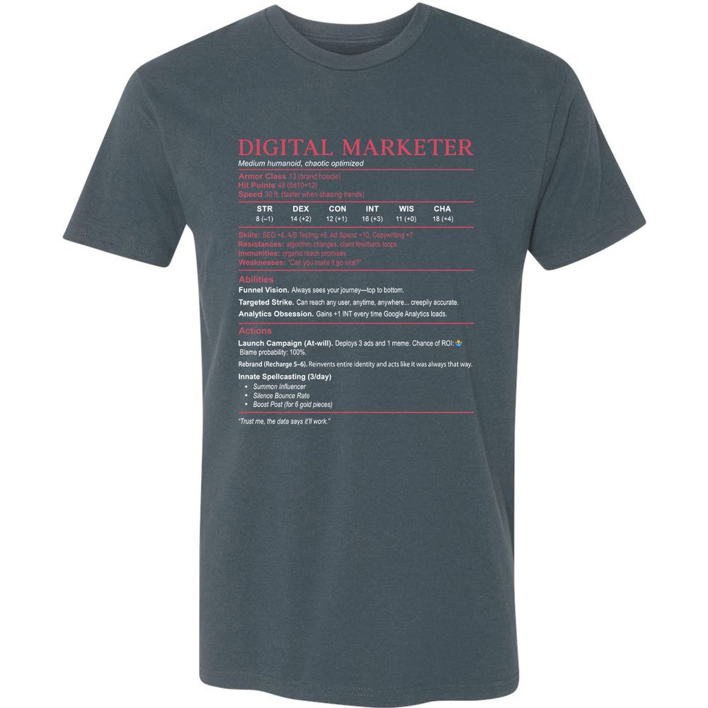 Digital Marketer Stats Premium Unisex T-Shirt - Indigo - 15