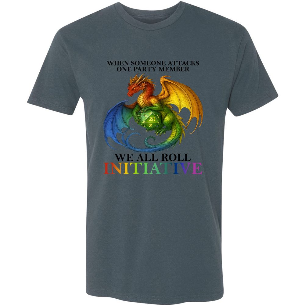 Dragon We All Roll For Initiative Premium Unisex T-Shirt - Indigo - 15