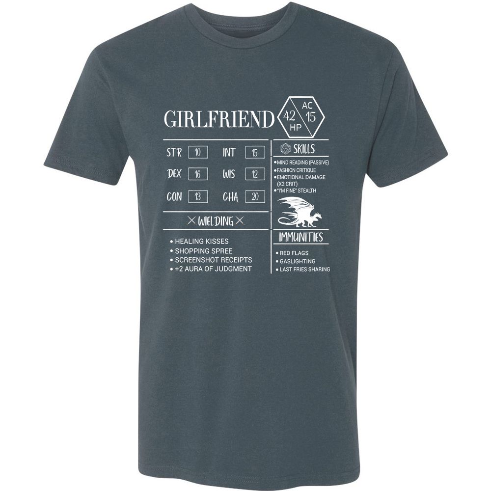 Girlfriend Stats Premium Unisex T-Shirt - Indigo - 15