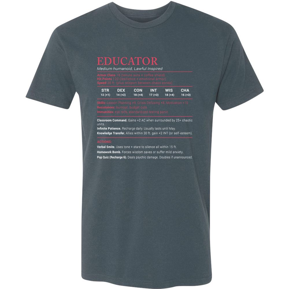 Educator Stats Premium Unisex T-Shirt - Indigo - 15