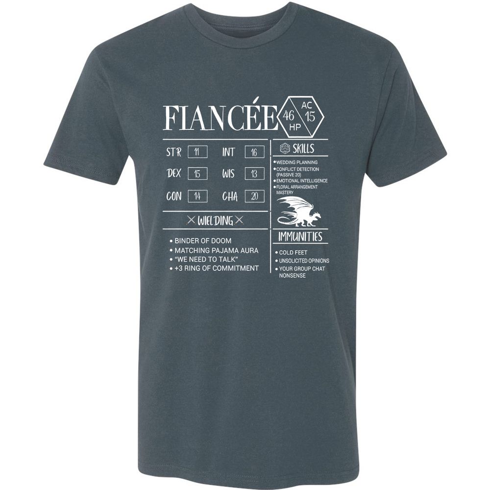Fiancee Stats Premium Unisex T-Shirt - Indigo - 15