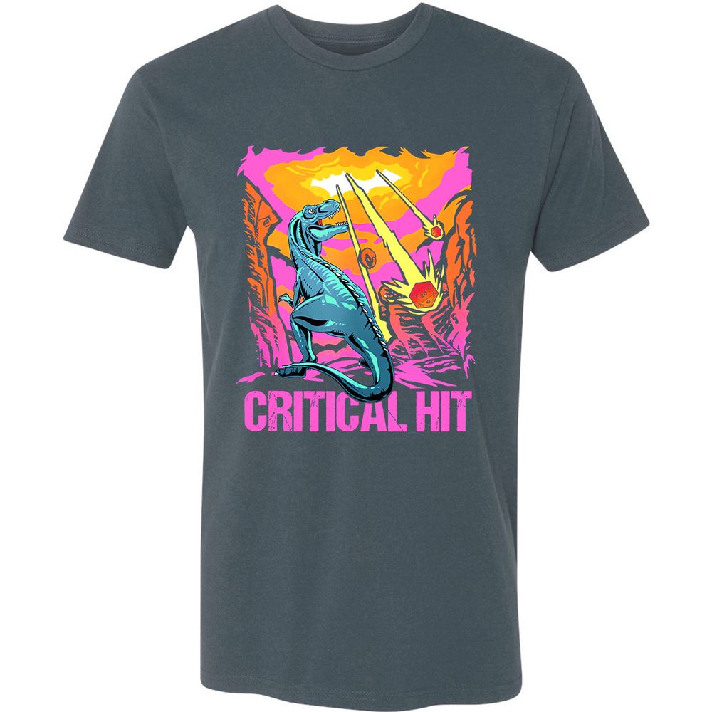 Dinosaur Critical Hit Premium Unisex T-Shirt - Indigo - 15