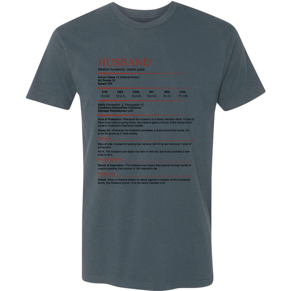 Husband White Premium Unisex T-Shirt - Indigo - 15