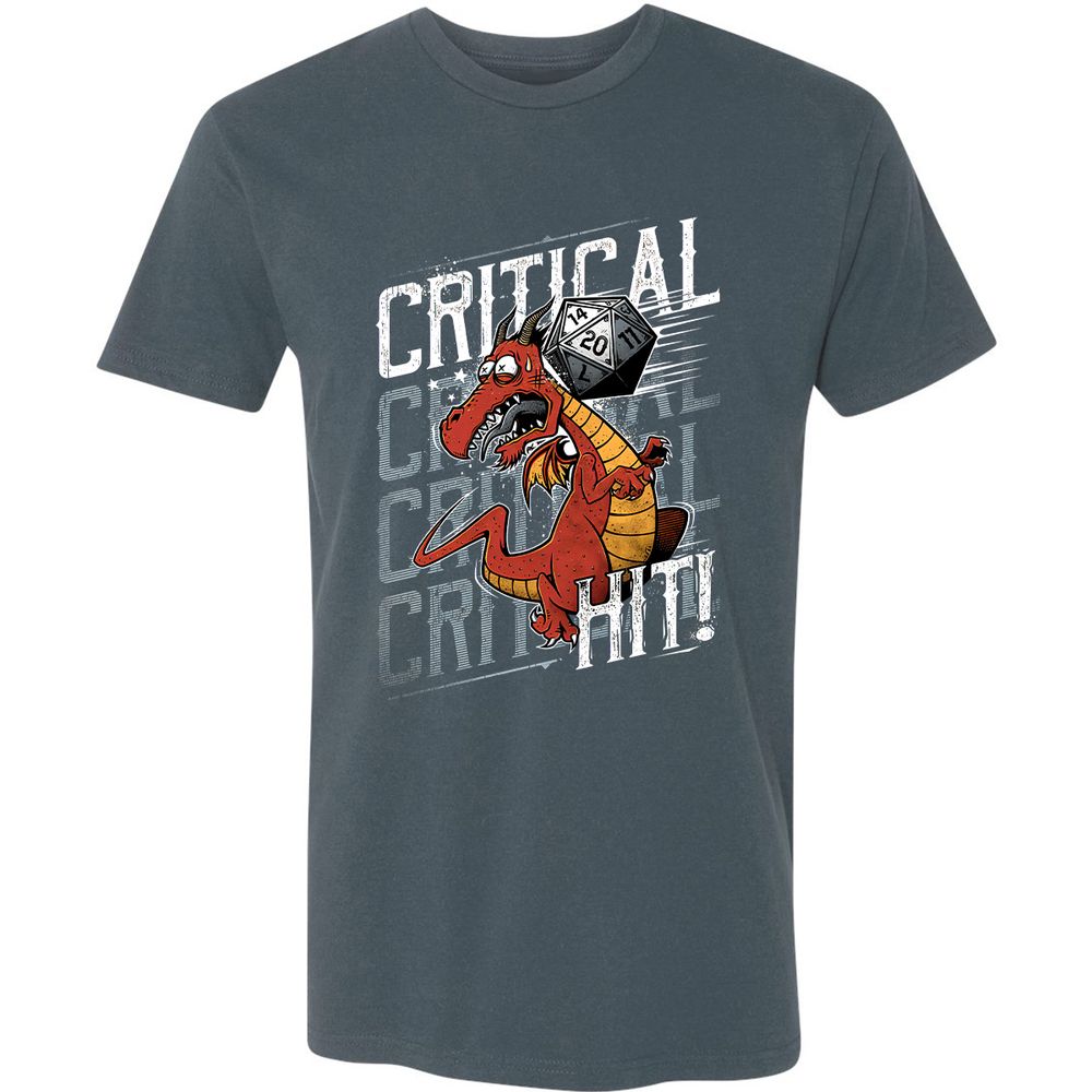 Funny Dragon Critical Hit Premium Unisex T-Shirt - Indigo - 15