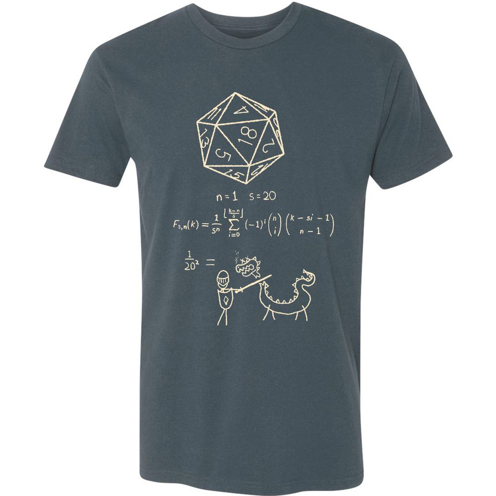 Science Of20 Sided Dice Premium Unisex T-Shirt - Indigo - 15