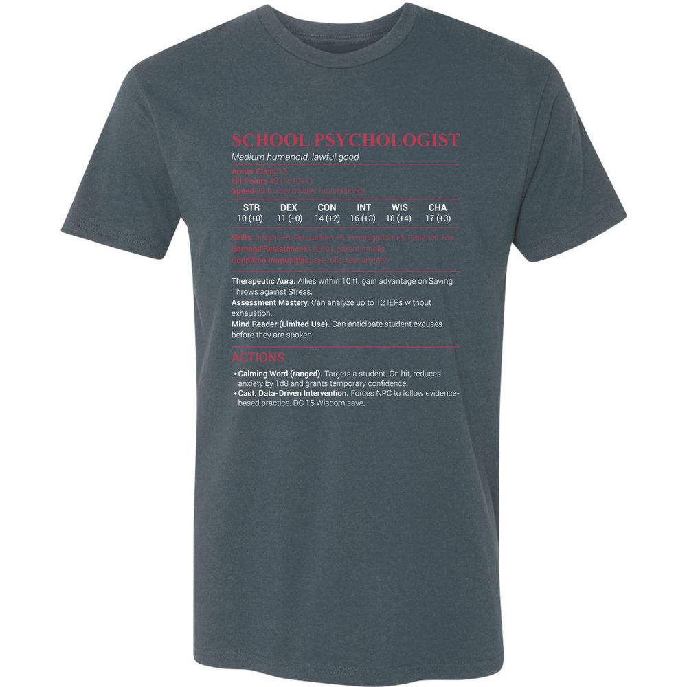 School Psychologist Premium Unisex T-Shirt - Indigo - 15