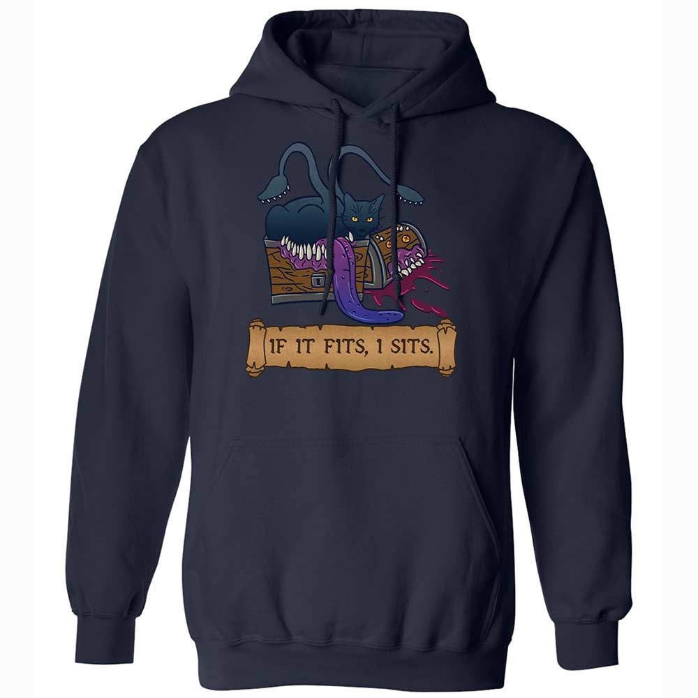 If It Fits I Sits Classic Unisex Hoodie - Navy - 15
