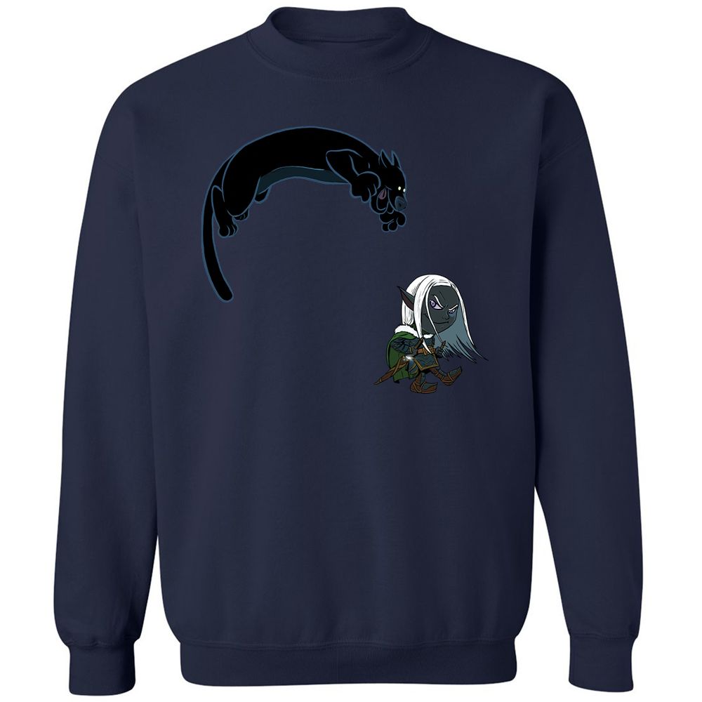 Drizzt and Guenhwyvar Classic Unisex Sweatshirt - Navy - 15
