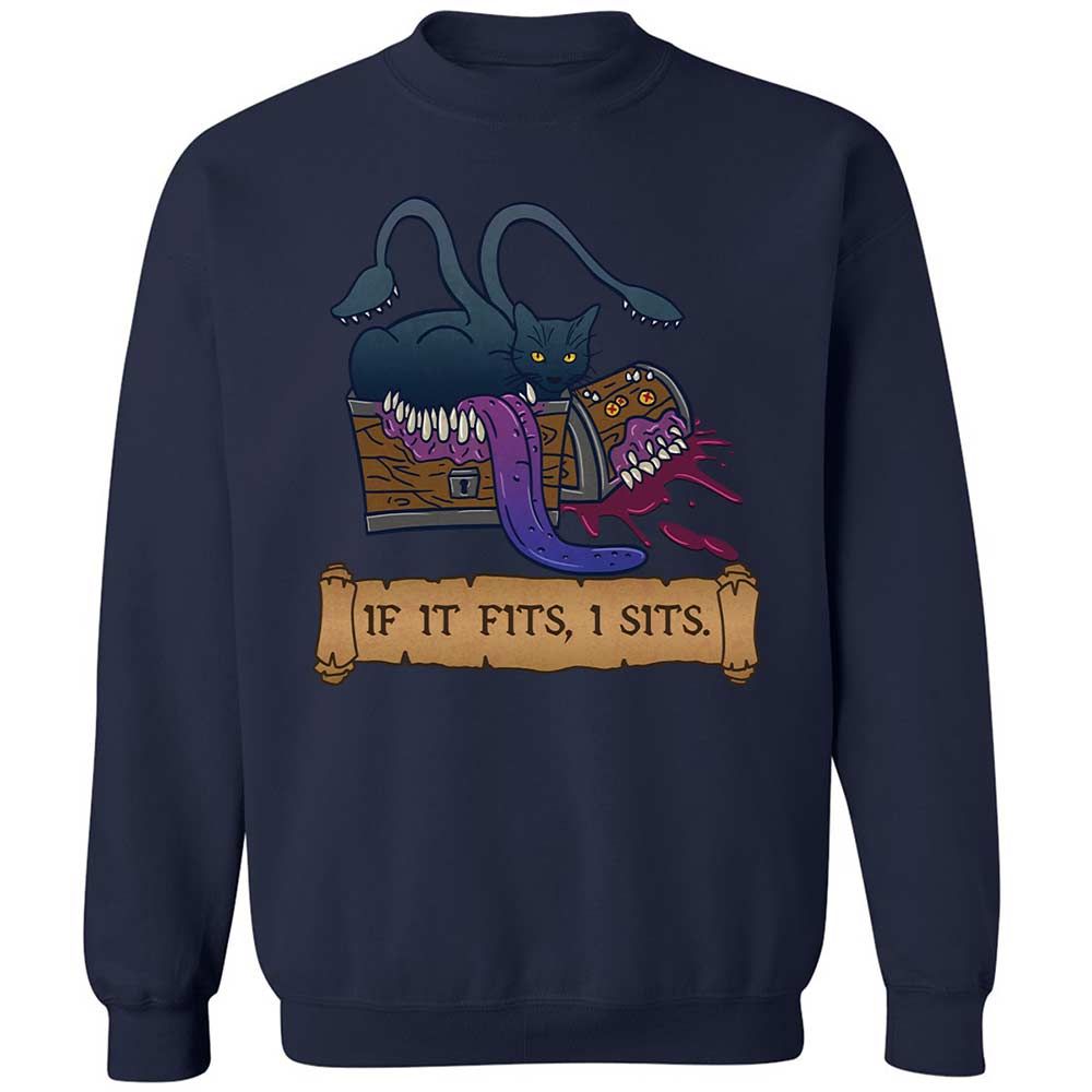 If It Fits I Sits Classic Unisex Sweatshirt - Navy - 15