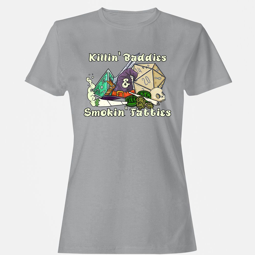 Killin' Baddies Smokin' Fatties Women's T-Shirt - Sport Grey - 15