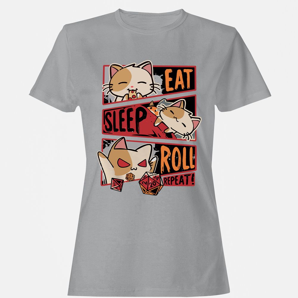 Eat Sleep Roll Repeat Women's T-Shirt - Sport Grey - 15