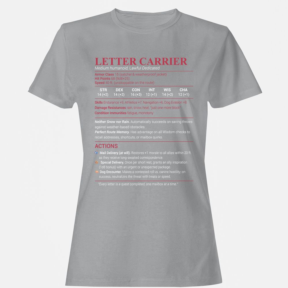Letter Carrier Women's T-Shirt - Sport Grey - 15