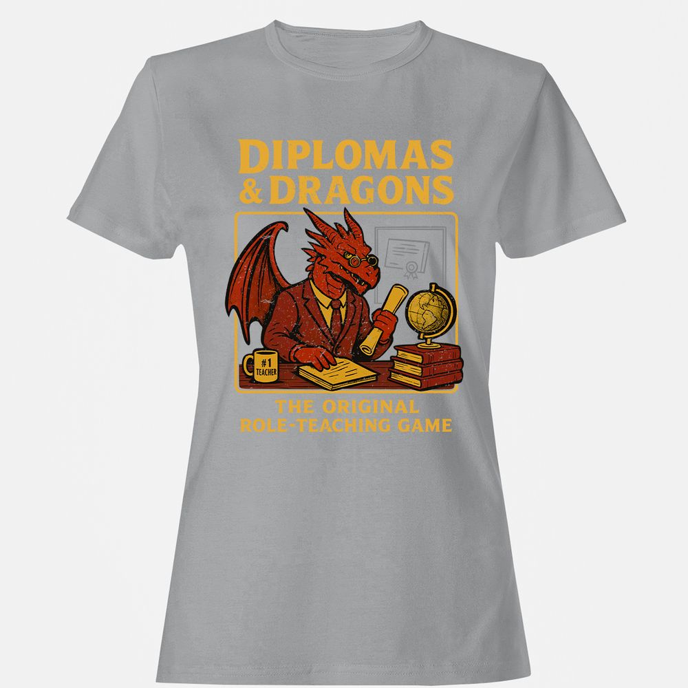 Diplomas & Dragons Women's T-Shirt - Sport Grey - 15