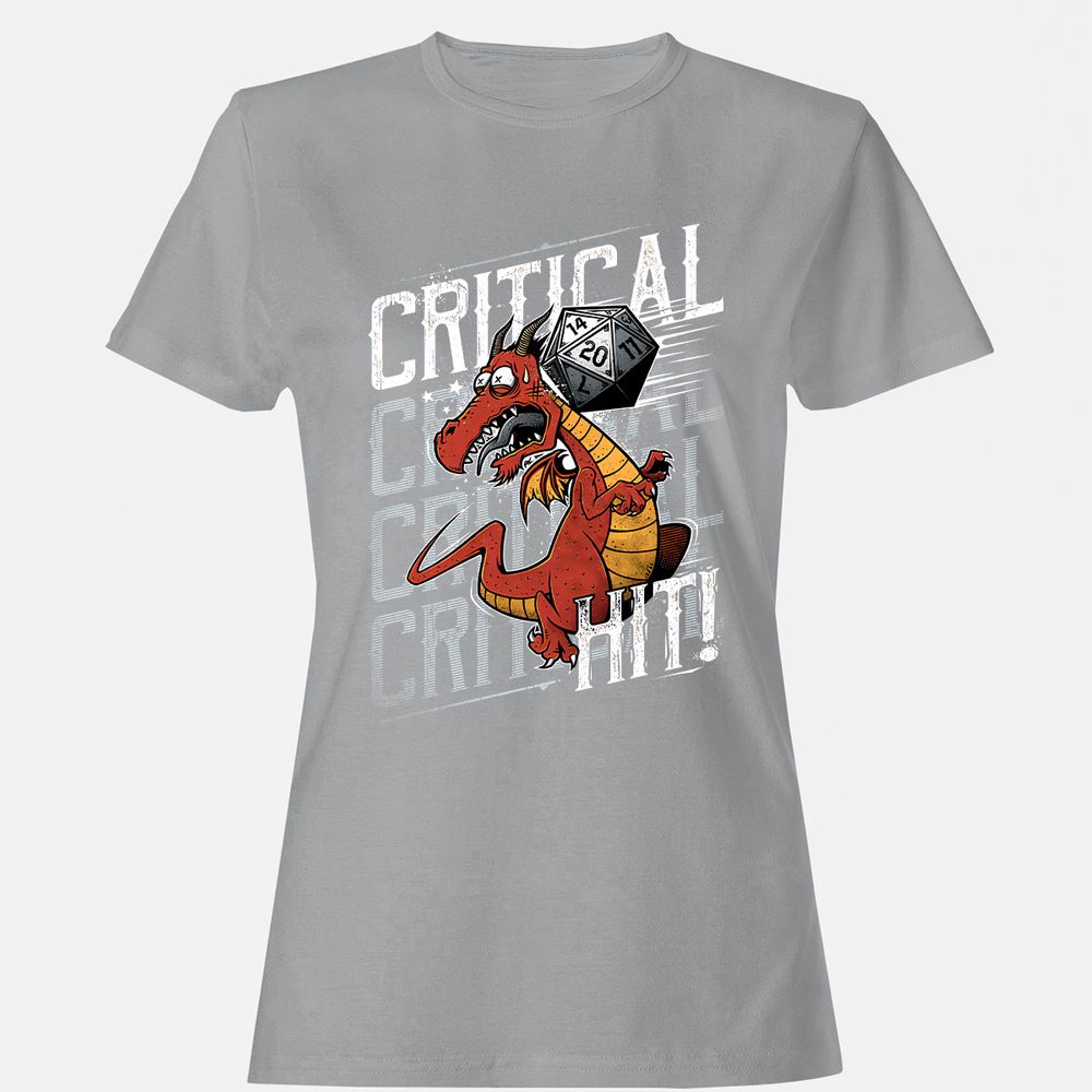 Funny Dragon Critical Hit Women's T-Shirt - Sport Grey - 15