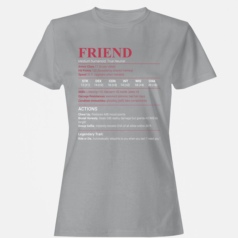 Friend Stats Women's T-Shirt - Sport Grey - 15