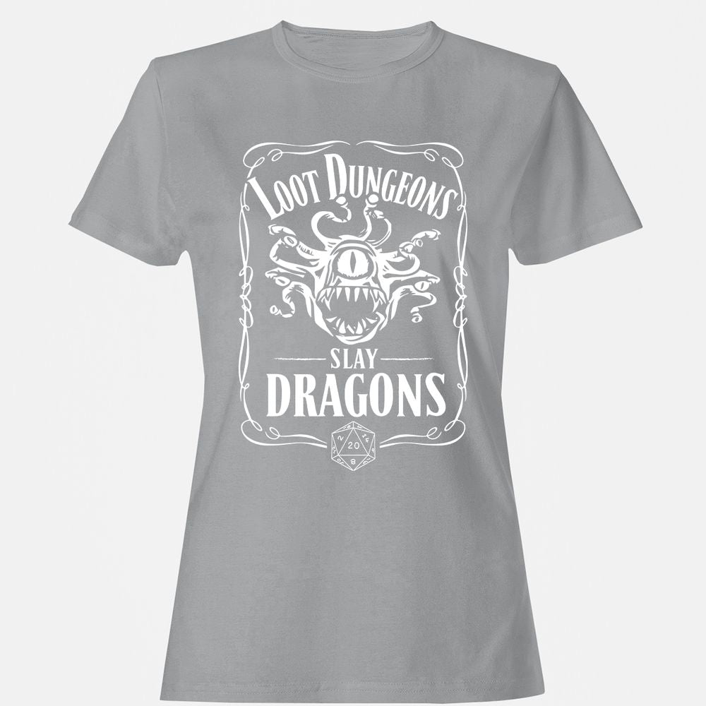 Loot Dungeon Slay Dragons Women's T-Shirt - Sport Grey - 15
