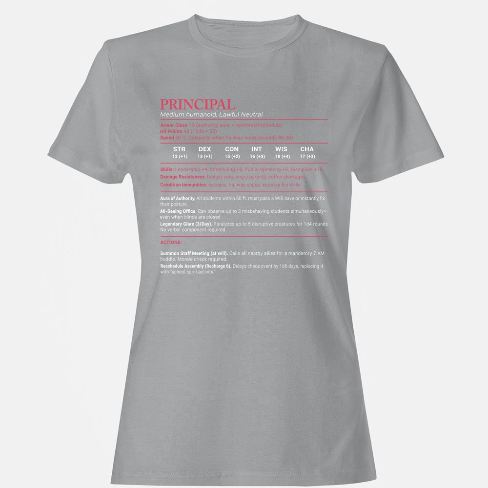 Principal Stats Women's T-Shirt - Sport Grey - 15
