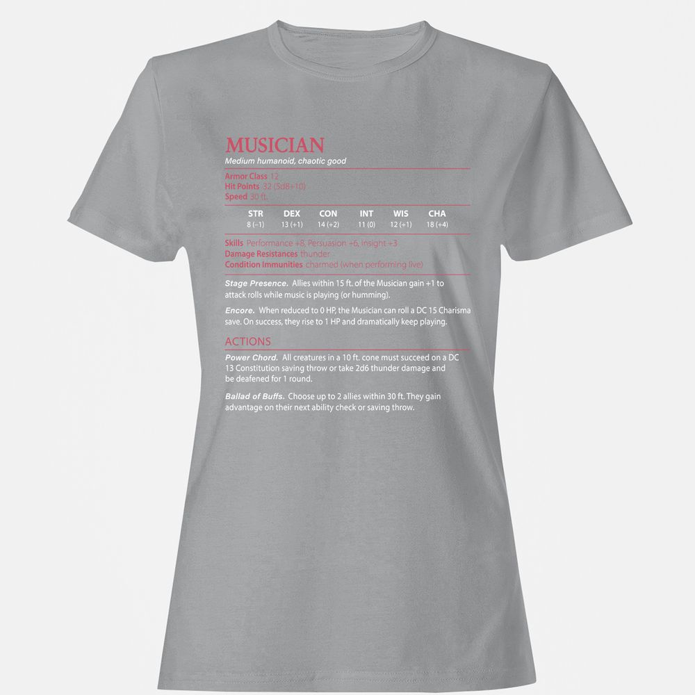 Musician Stats - Sport Grey - 15