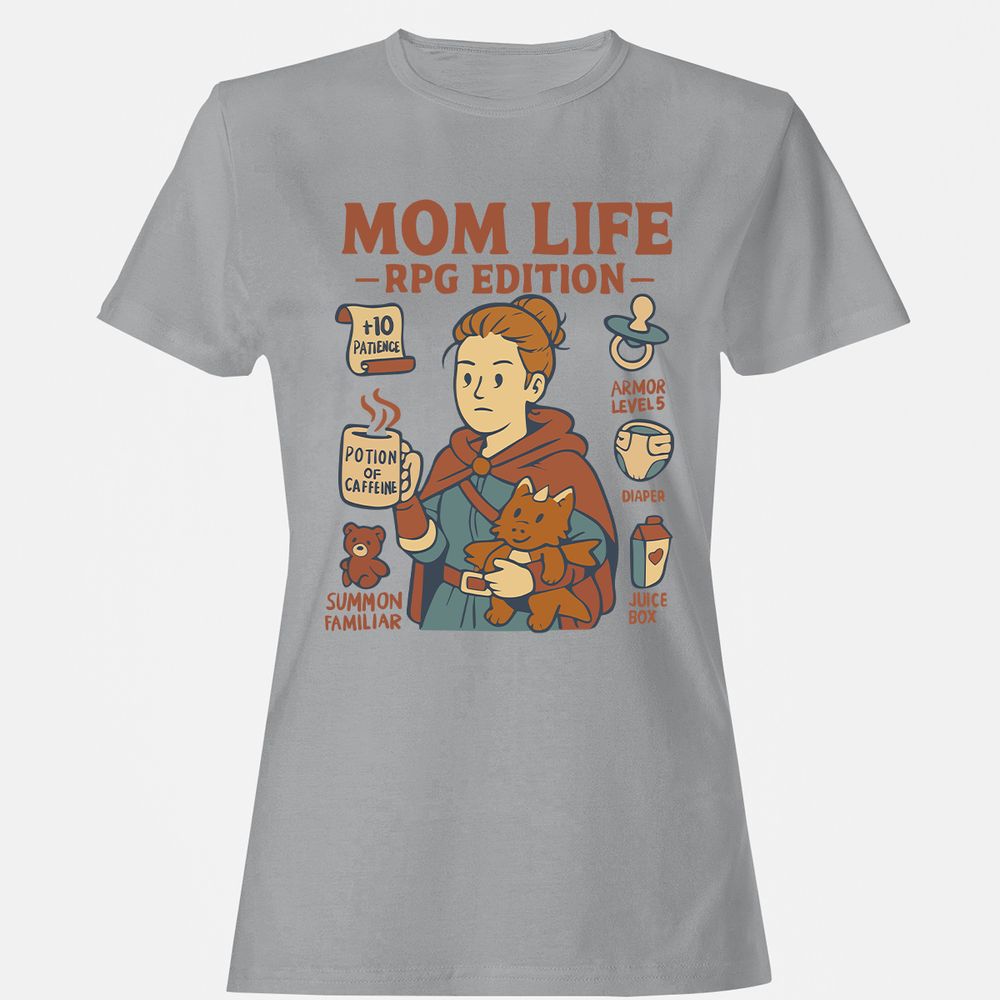 Mom Life RPG Edition Women's T-Shirt - Sport Grey - 15