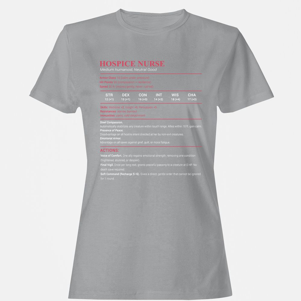 Hospice Nurse Stats Women's T-Shirt - Sport Grey - 15