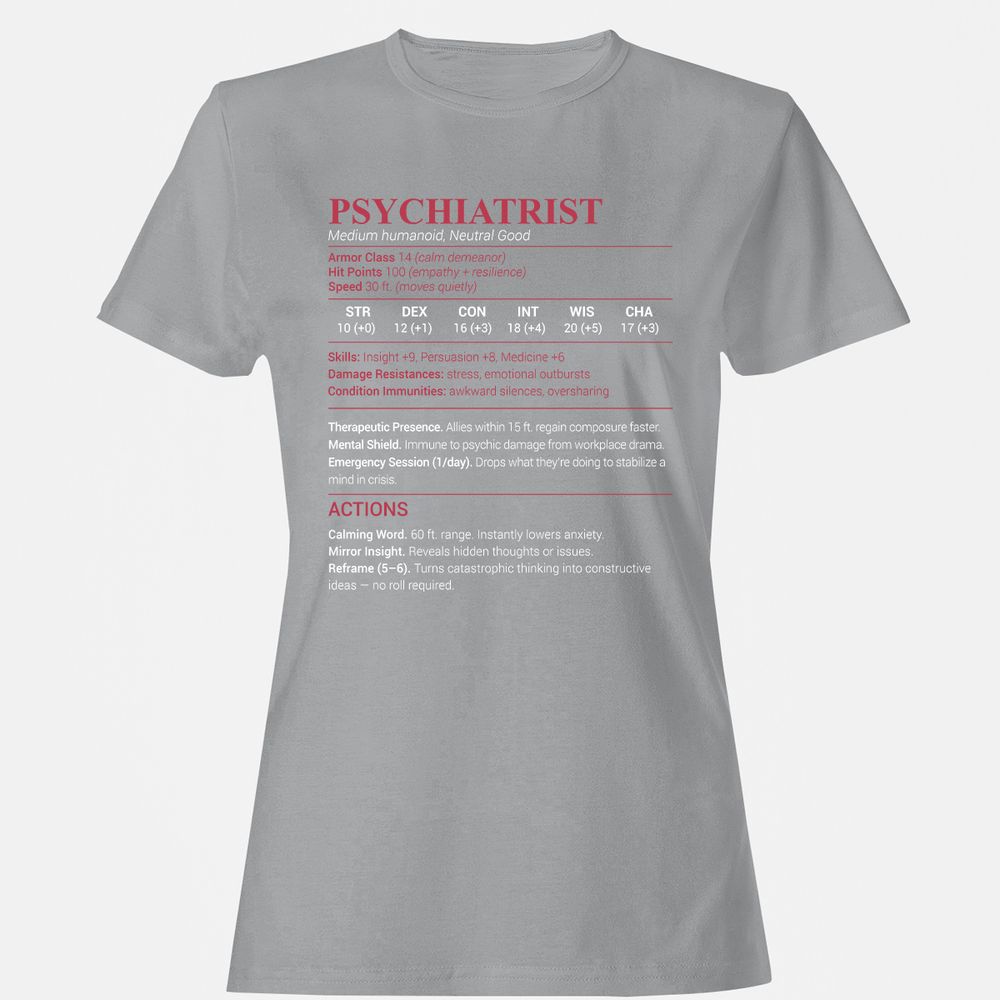 Psychiatrist Stats Women's T-Shirt - Sport Grey - 15