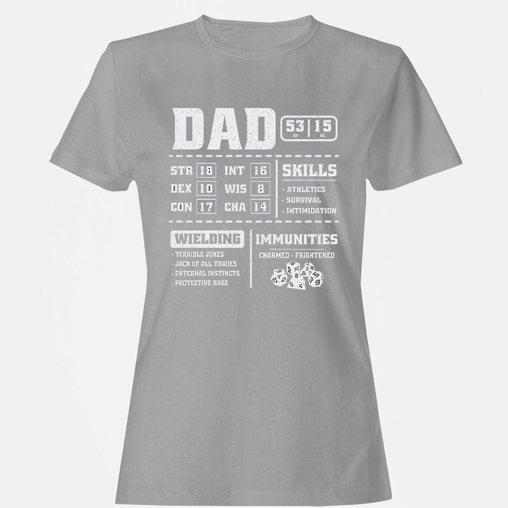 Dad Stat Block 2 Women's T-Shirt - Sport Grey - 15