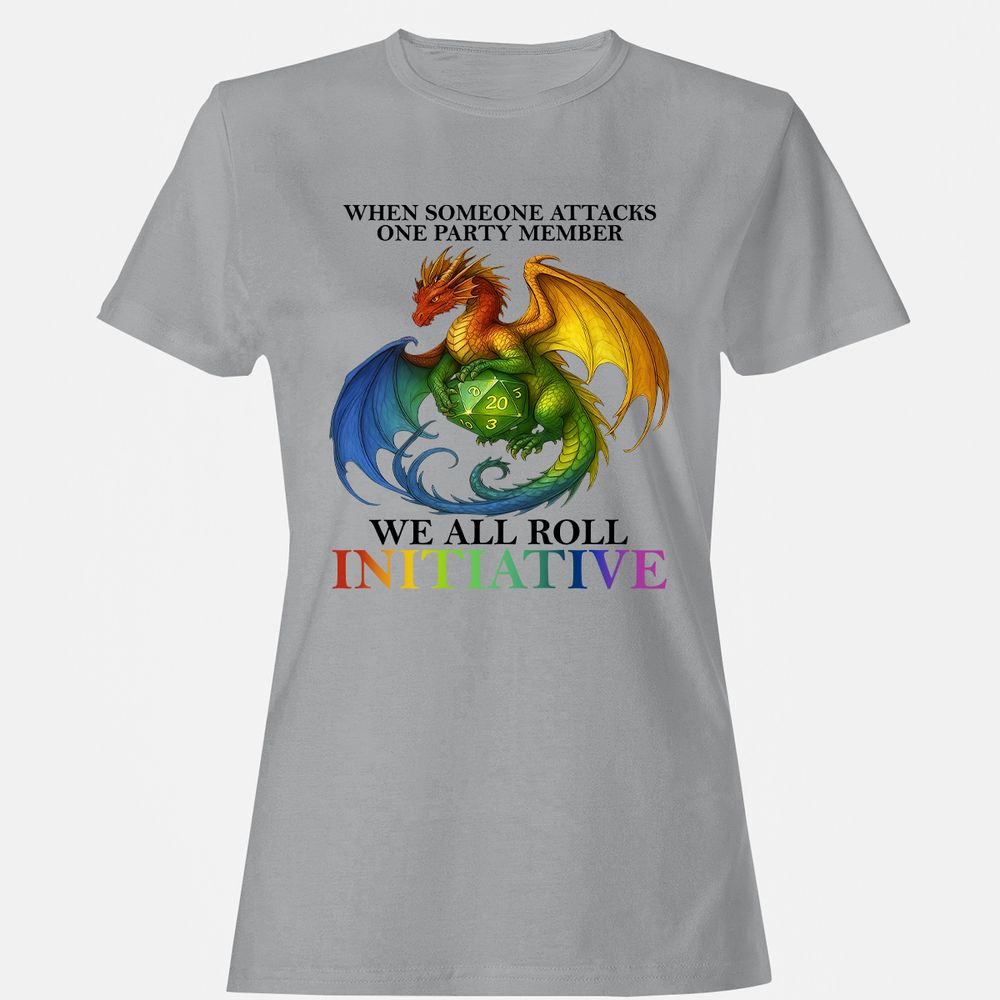 Dragon We All Roll For Initiative Women's T-Shirt - Sport Grey - 15