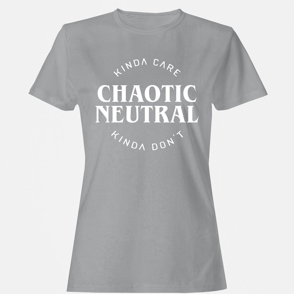 Chaotic Neutral Alignment Kinda Care Kinda Don't Women's T-Shirt - Sport Grey - 15