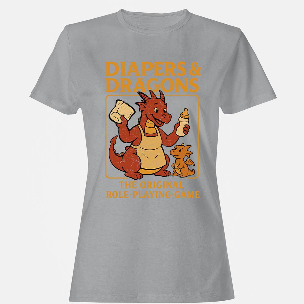 Diapers & Dragons Women's T-Shirt - Sport Grey - 15