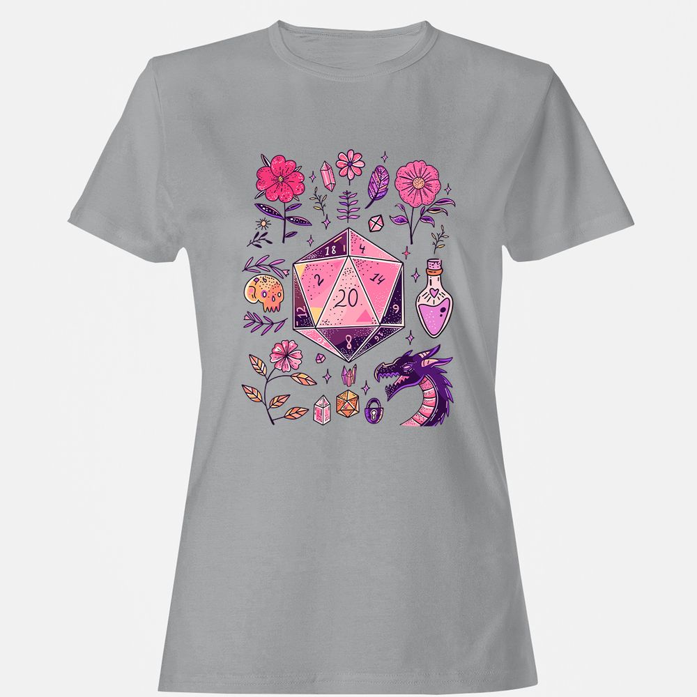 Mystic D20 Floral Dice Art - Sport Grey - 15