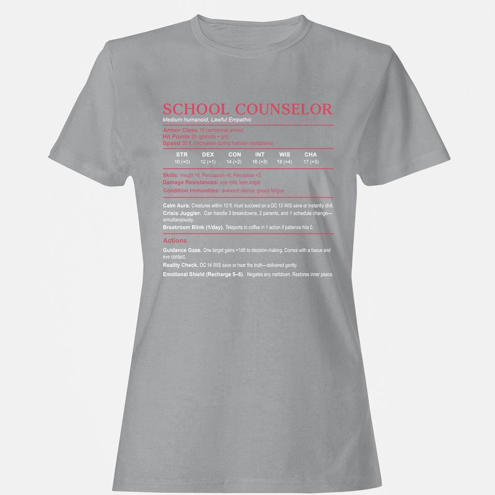 School Counselor Stats Women's T-Shirt - Sport Grey - 15
