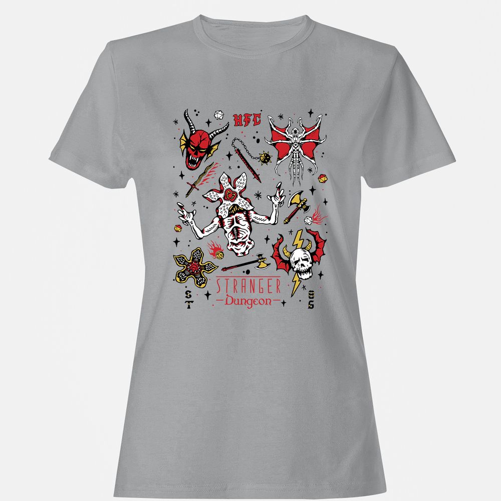 STRANGER DUNGEON Women's T-Shirt - Sport Grey - 15