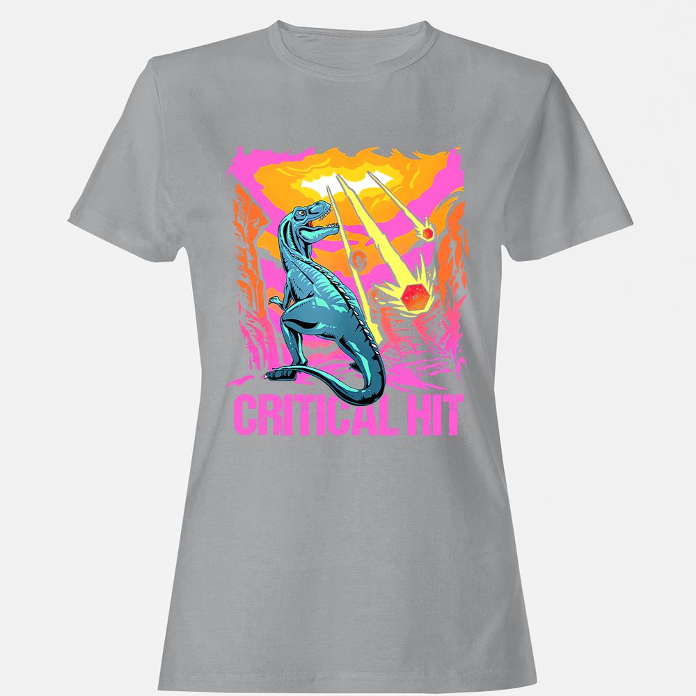 Dinosaur Critical Hit Women's T-Shirt - Sport Grey - 15