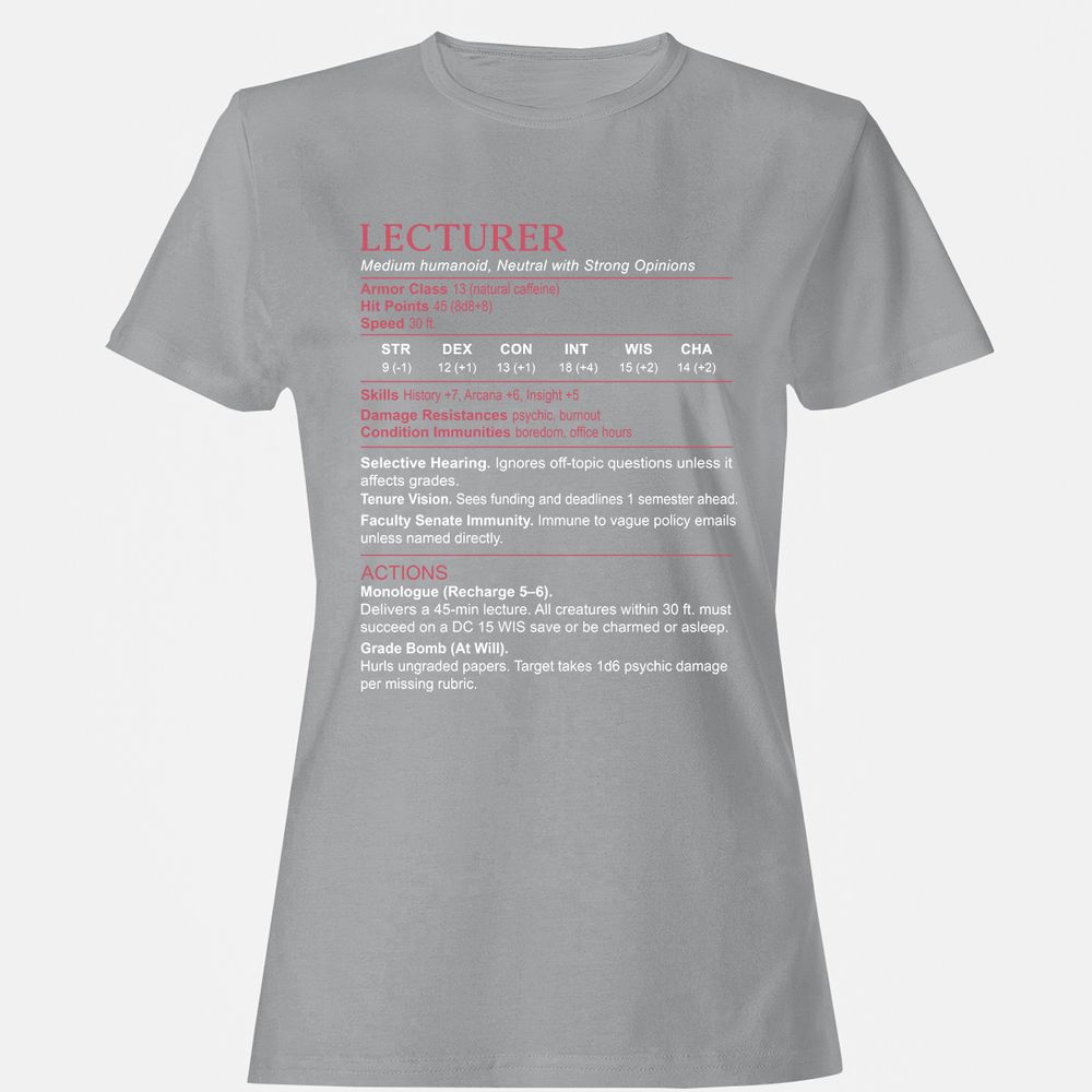 Lecturer Stats Women's T-Shirt - Sport Grey - 15