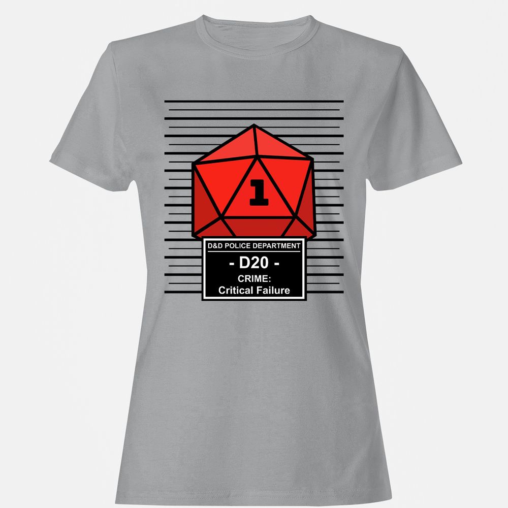 D20 Arrested For Critical Failure Women's T-Shirt - Sport Grey - 15