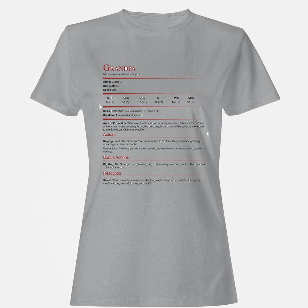 Grandpa Stat Block Women's T-Shirt - Sport Grey - 15