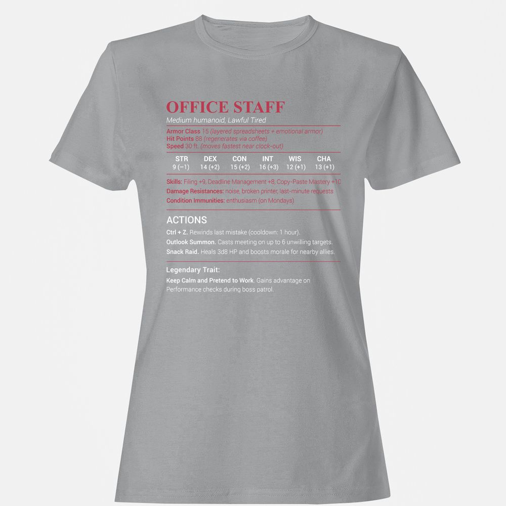 Office Staff Women's T-Shirt - Sport Grey - 15
