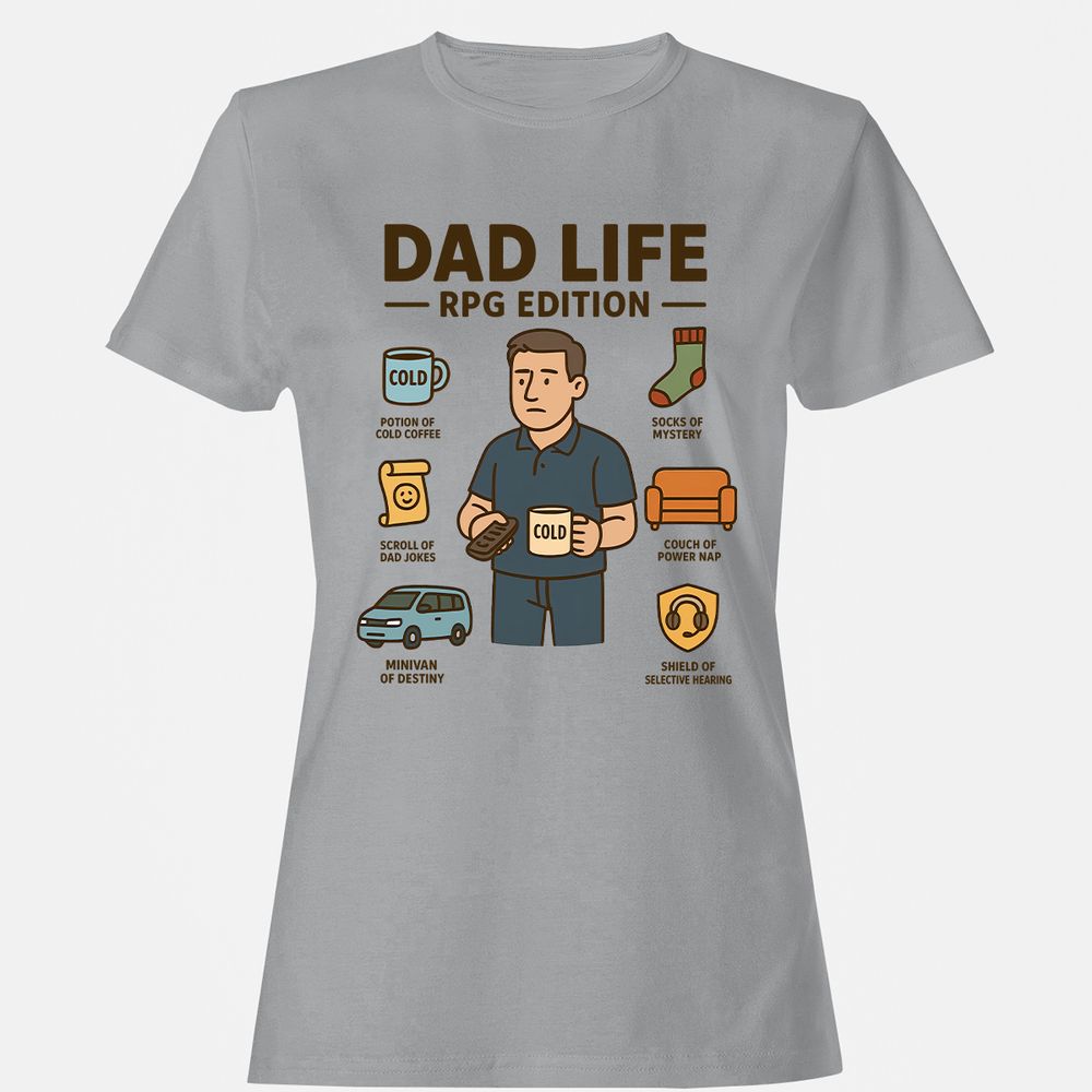 Dad Life RPG Edition Women's T-Shirt - Sport Grey - 15