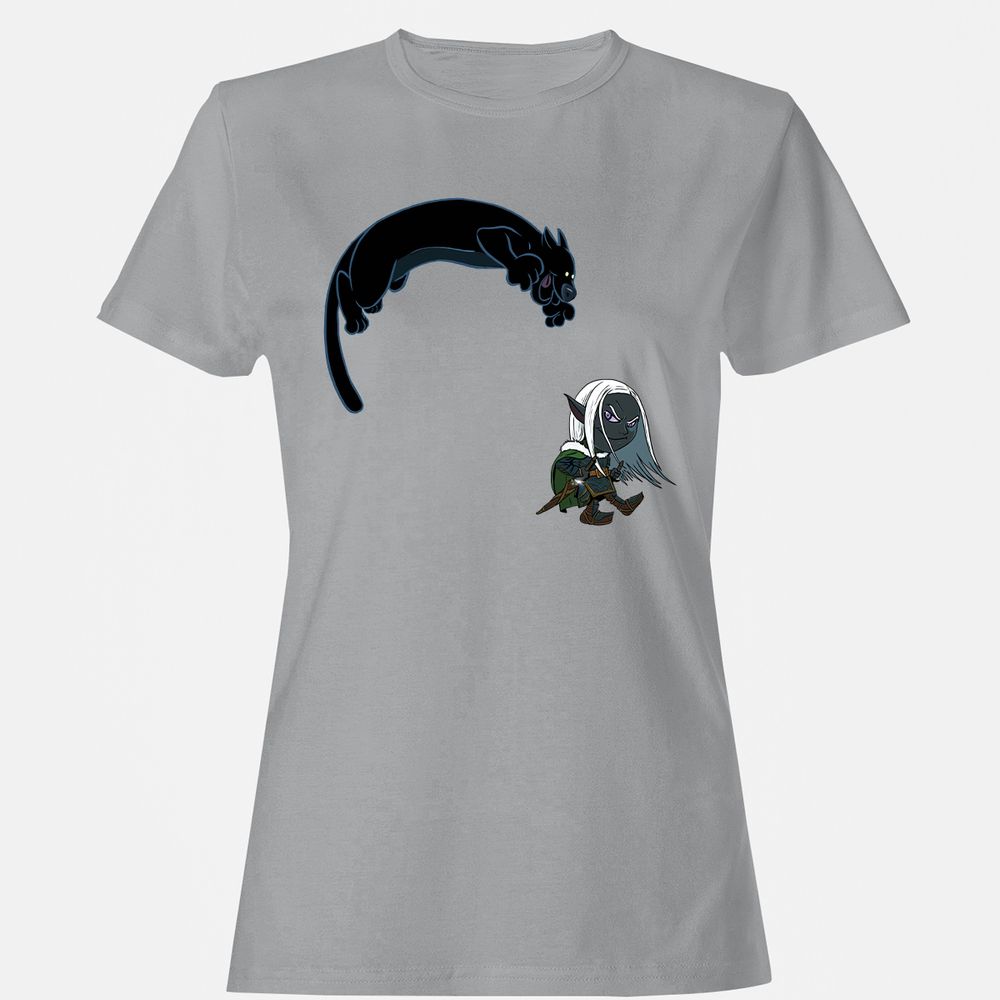 Drizzt And Guenhwyvar Women's T-Shirt - Sport Grey - 15