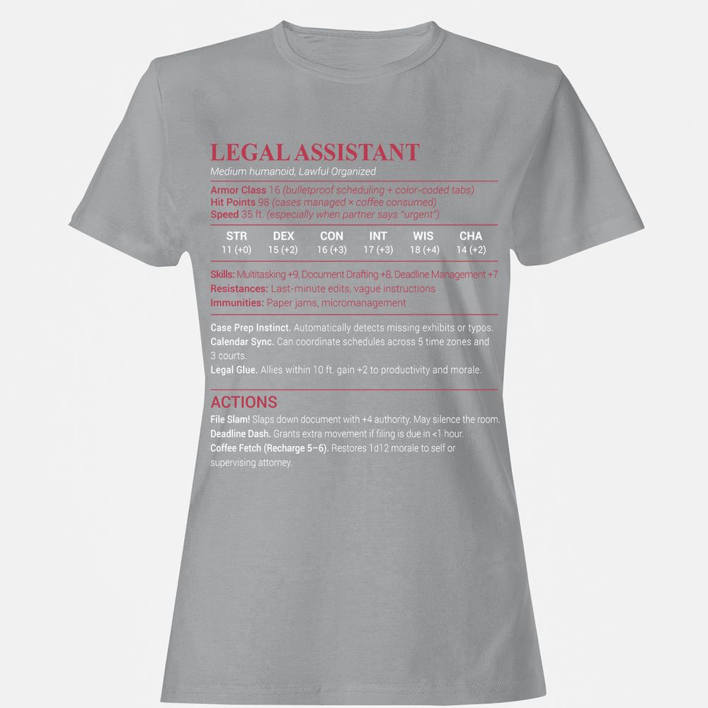 Legal Assistant Women's T-Shirt - Sport Grey - 15